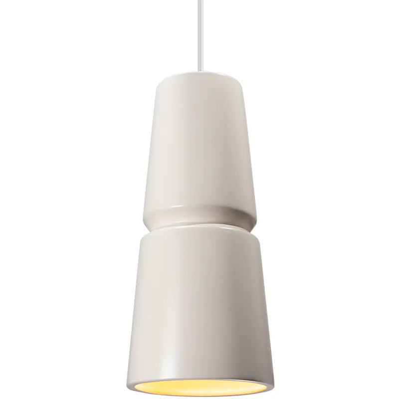 Radiance Collection 1 Light 6 inch Brushed Nickel and Matte White and White Pendant Ceiling Light