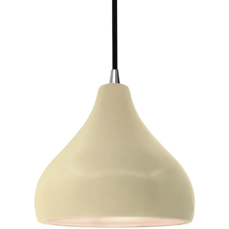 Radiance LED 8 inch Vanilla Gloss and Brushed Nickel Pendant Ceiling Light