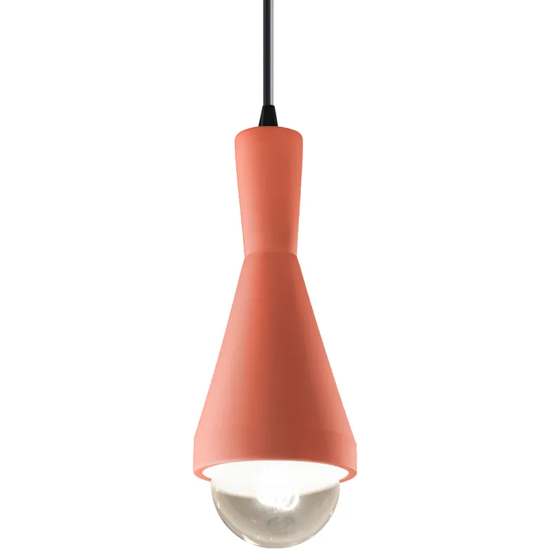 Radiance Collection - Erlen 1 Light 4.75 inch Gloss Blush and Matte Black Pendant Ceiling Light in Replaceable Bulb, Form+Finish+Function