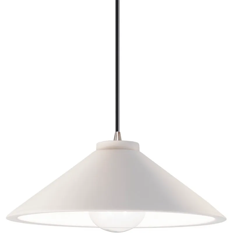 Radiance Collection - Flare LED 11.75 inch Bisque and Brushed Nickel Pendant Ceiling Light in Dedicated LED, Black, Form+Finish+Function