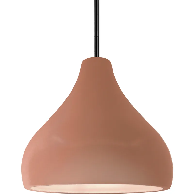 Radiance 1 Light 11.5 inch Adobe and Matte Black Pendant Ceiling Light