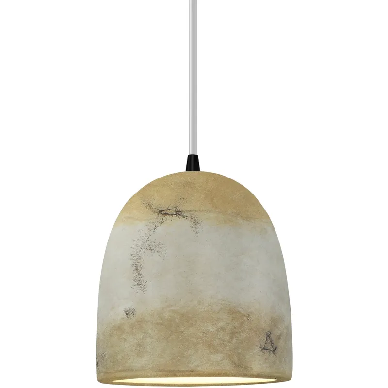 Radiance Collection - Bell Single Drop Pendant in Matte Black, Dedicated LED, Greco Travertine, White, Form+Finish+Function