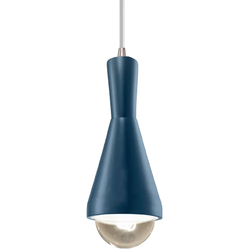 Radiance Collection - Erlen 1 Light 4.75 inch Midnight Sky and Brushed Nickel Pendant Ceiling Light in Replaceable Bulb, White, Form+Finish+Function