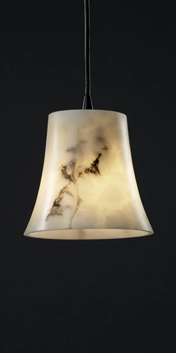 Lumenaria 1 Light 4 inch Matte Black Pendant Ceiling Light in White Cord, Round Flared, Incandescent