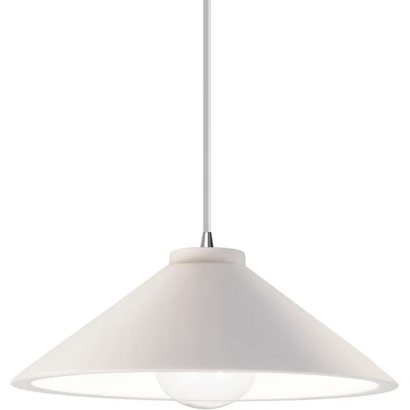 Radiance Collection - Flare LED 11.75 inch Bisque and Polished Chrome Pendant Ceiling Light in Dedicated LED, White, Form+Finish+Function