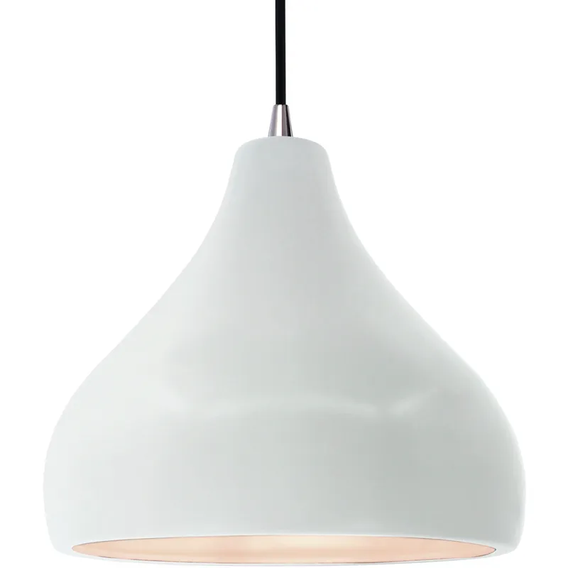 Radiance 1 Light 13.5 inch Gloss White and Brushed Nickel Pendant Ceiling Light