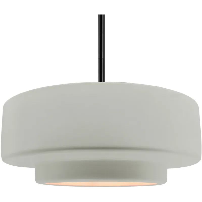 Radiance Collection - Tier Pendant Ceiling Light in Matte Black, Dedicated LED, Rigid Stem, Bisque, 16.25W x 6H, Form+Finish+Function