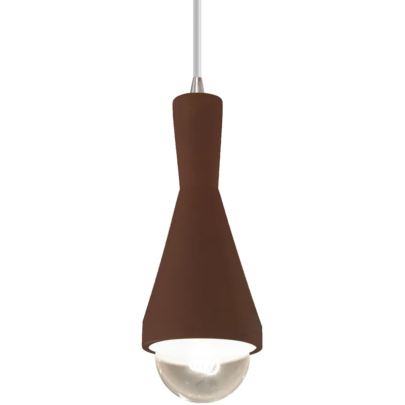 Radiance Collection - Erlen 1 Light 4.75 inch Real Rust and Brushed Nickel Pendant Ceiling Light in Replaceable Bulb, White, Form+Finish+Function