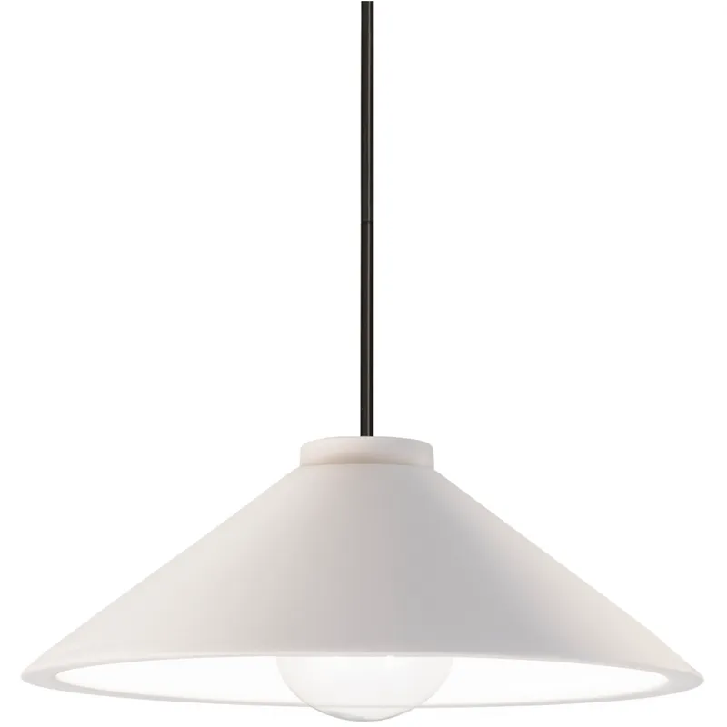 Radiance Collection - Flare LED 11.75 inch Bisque and Matte Black Pendant Ceiling Light in Dedicated LED, Rigid Stem, Form+Finish+Function