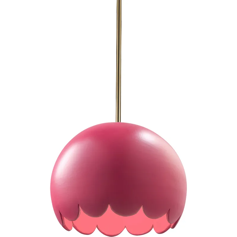 Radiance 1 Light 9 inch Cerise Pendant Ceiling Light in Rigid Stem Kit, Antique Brass, Incandescent, Ceriseá