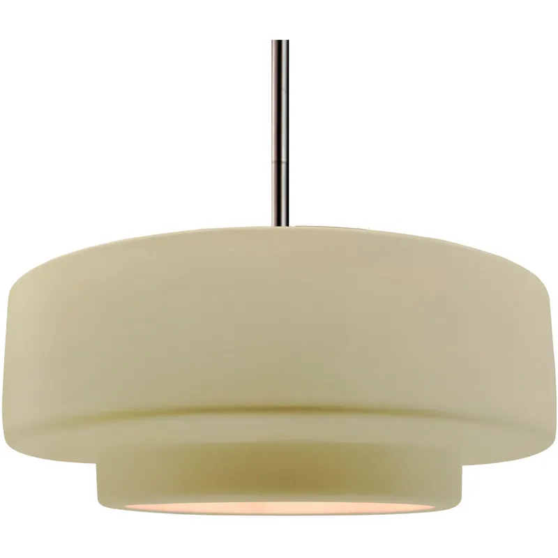 Radiance Collection - Tier Pendant Ceiling Light in Brushed Nickel, Dedicated LED, Rigid Stem, Vanilla Gloss, 16.25W x 6H, Form+Finish+Function