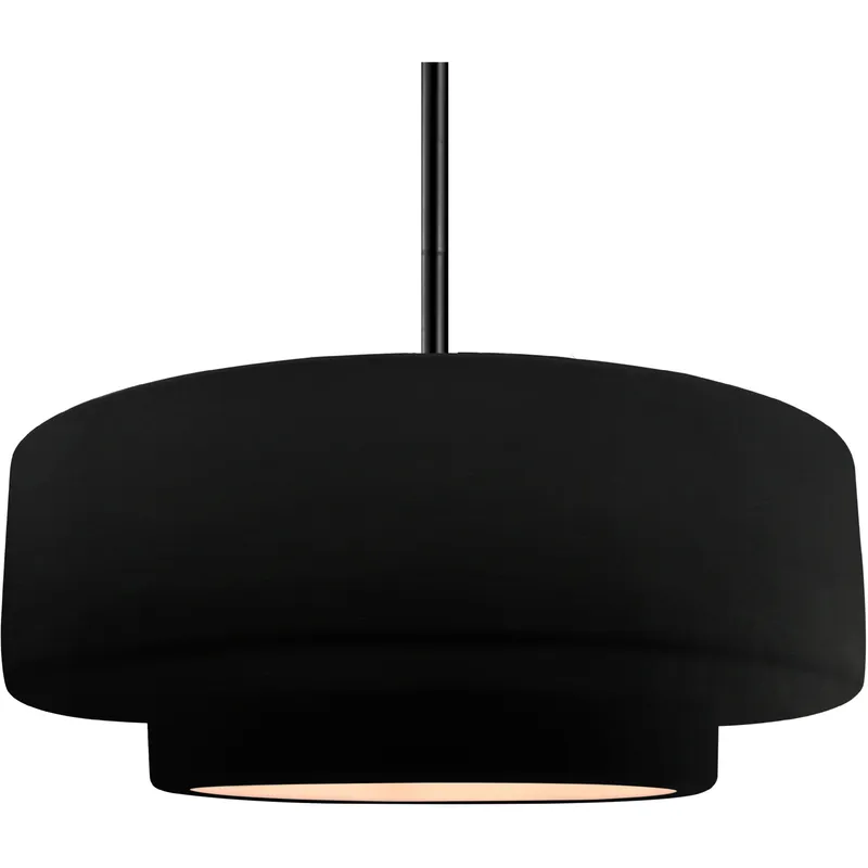 Radiance Collection - Tier Pendant Ceiling Light in Matte Black, Dedicated LED, Rigid Stem, Carbon Matte Black, 16.25W x 6H, Form+Finish+Function