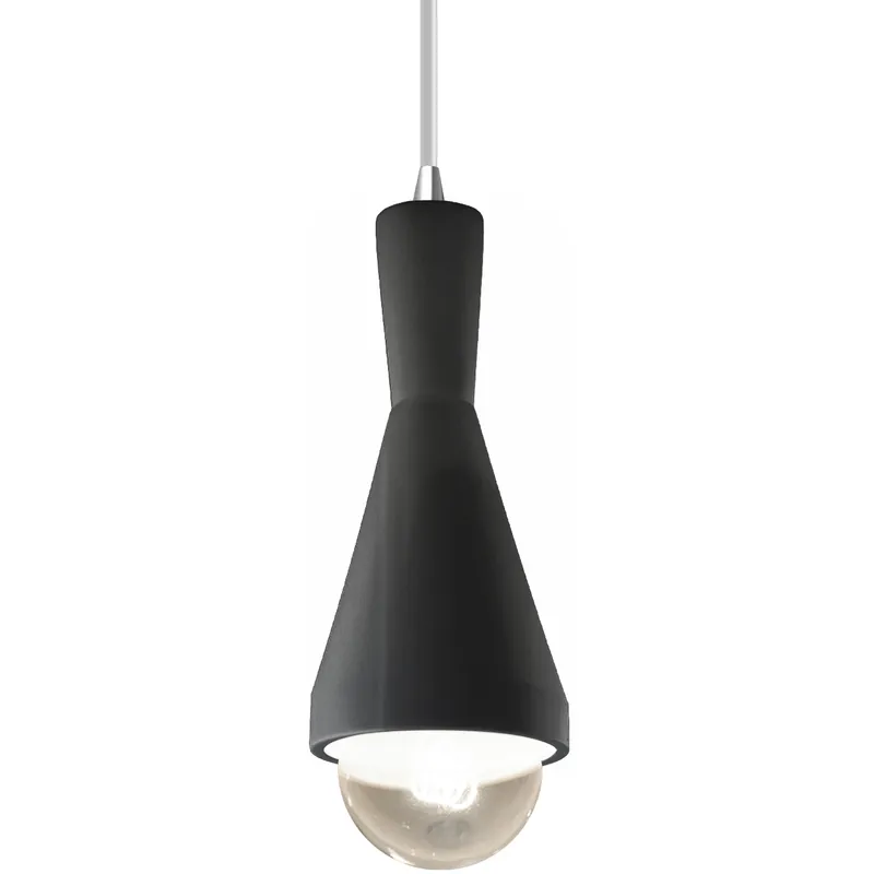 Radiance Collection - Erlen 1 Light 4.75 inch Gloss Gray and Polished Chrome Pendant Ceiling Light in Replaceable Bulb, White, Form+Finish+Function
