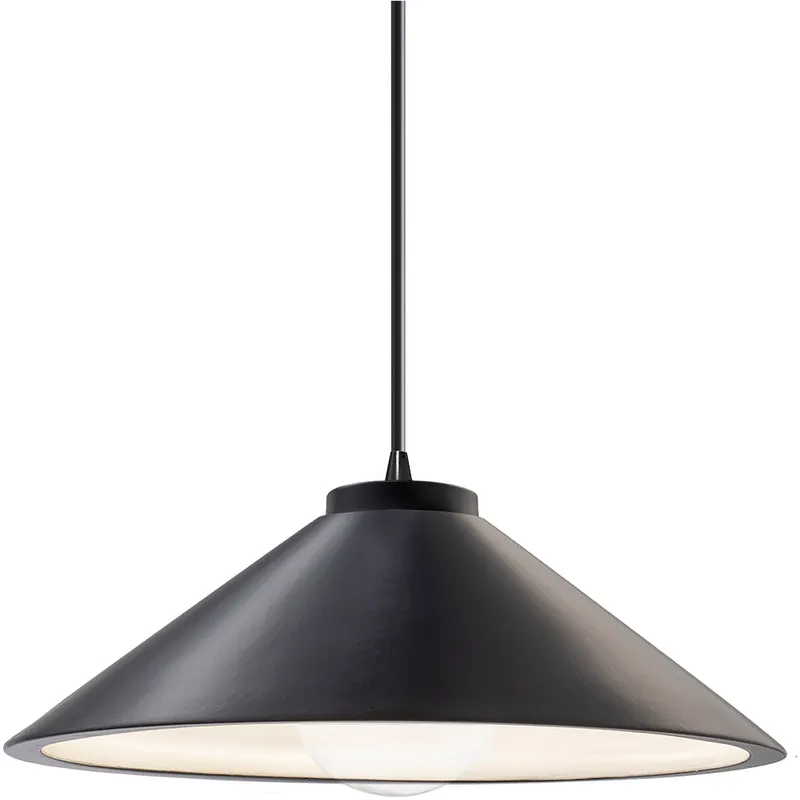 Radiance Collection - Flare 1 Light 11.75 inch Carbon Matte Black and Matte Black Pendant Ceiling Light in Replaceable Bulb, Form+Finish+Function