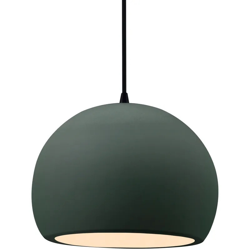 Radiance LED 10 inch Pewter Green and Matte Black Pendant Ceiling Light