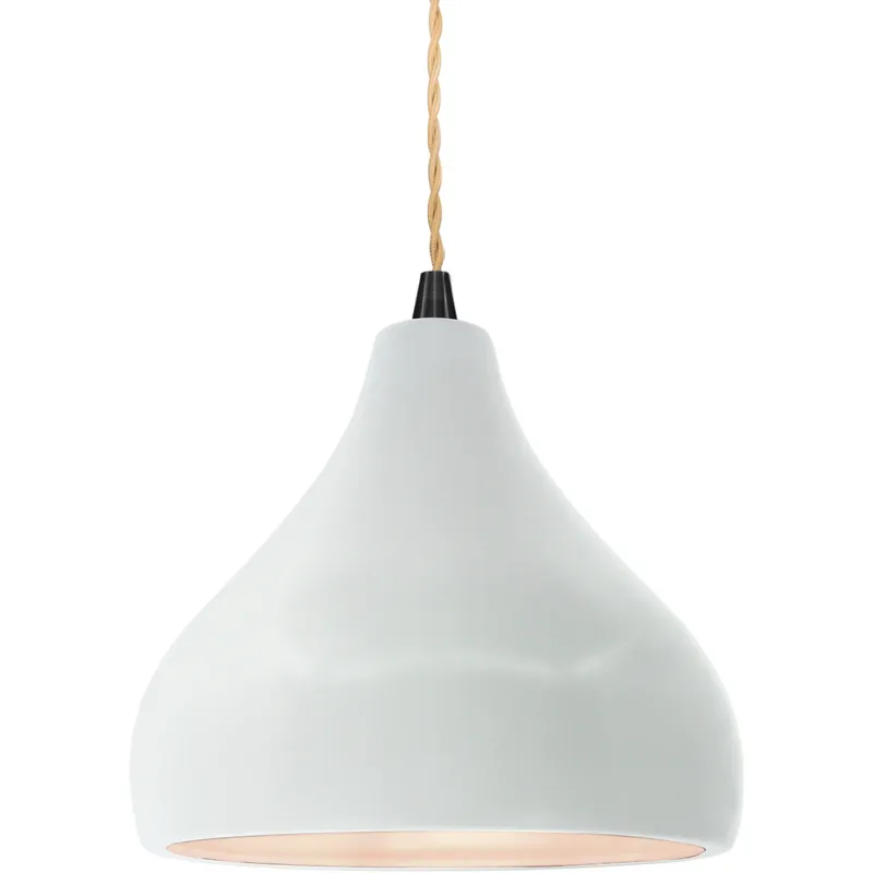 Radiance 1 Light 8 inch Gloss White and Matte Black Pendant Ceiling Light