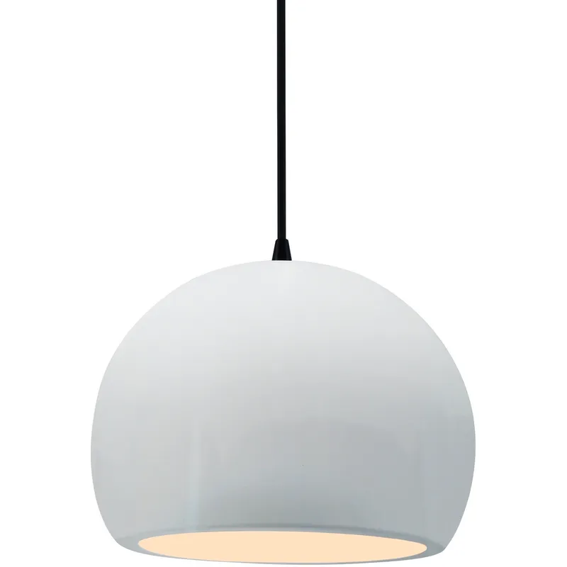 Radiance 1 Light 7 inch Gloss White and Matte Black Pendant Ceiling Light
