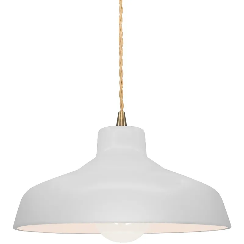 Radiance LED 11.5 inch Bisque and Antique Brass Pendant Ceiling Light