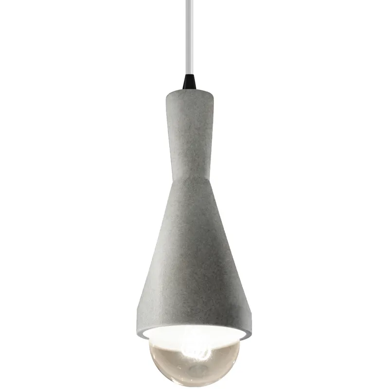 Radiance Collection - Erlen 1 Light 4.75 inch Antique Silver and Matte Black Pendant Ceiling Light in Replaceable Bulb, White, Form+Finish+Function