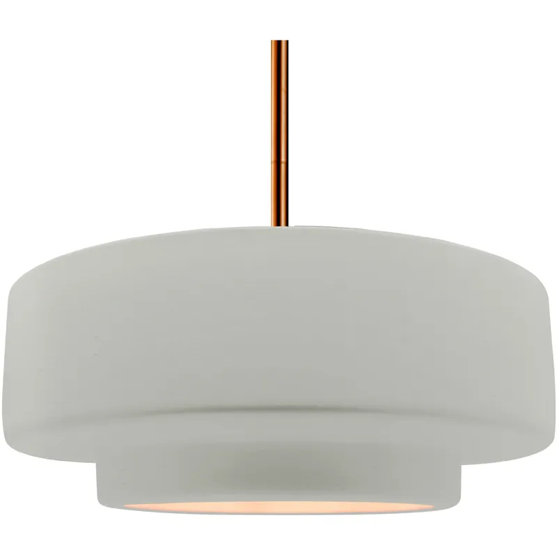 Radiance Collection - Tier Pendant Ceiling Light in Brushed Brass, Dedicated LED, Rigid Stem, Matte White, 16.25W x 6H, Form+Finish+Function