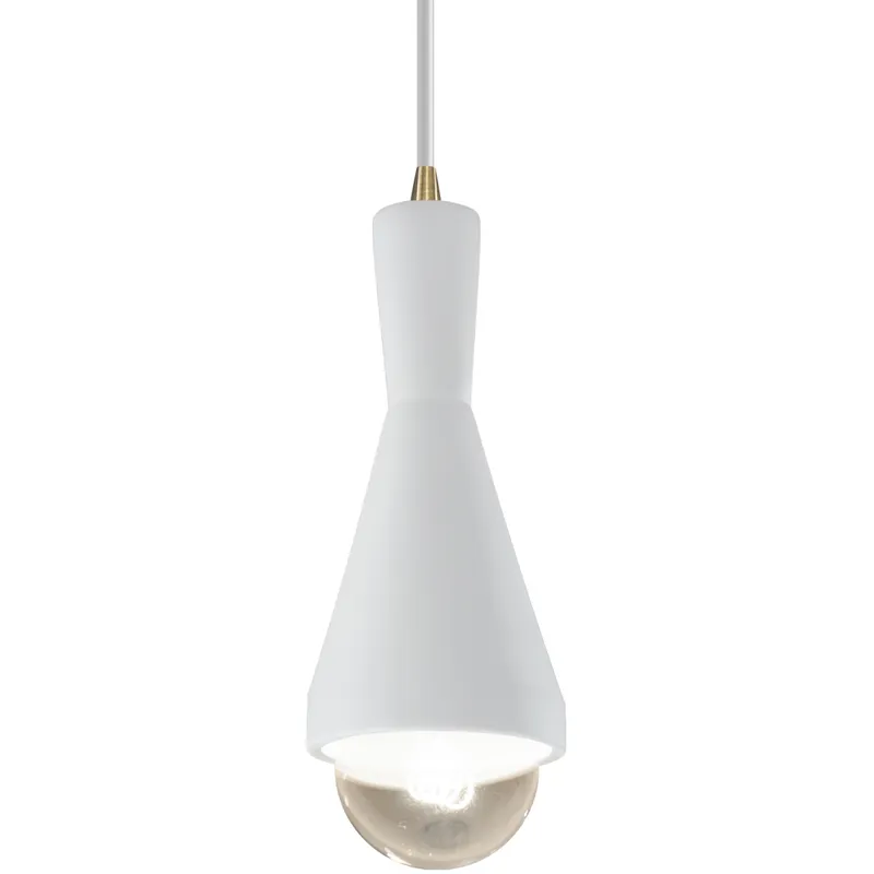 Radiance Collection - Erlen 1 Light 4.75 inch Gloss White and Antique Brass Pendant Ceiling Light in Replaceable Bulb, Form+Finish+Function