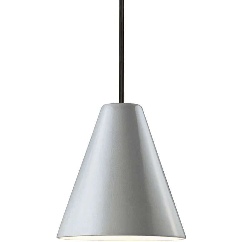 Radiance Collection 1 Light 9.5 inch Matte Black and White Crackle and Black Pendant Ceiling Light