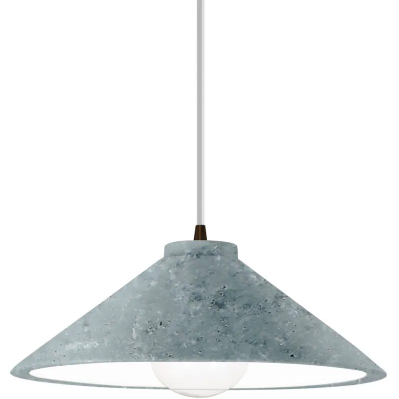 Radiance Collection - Flare 1 Light 11.75 inch Concrete and Dark Bronze Pendant Ceiling Light in Replaceable Bulb, White, Form+Finish+Function