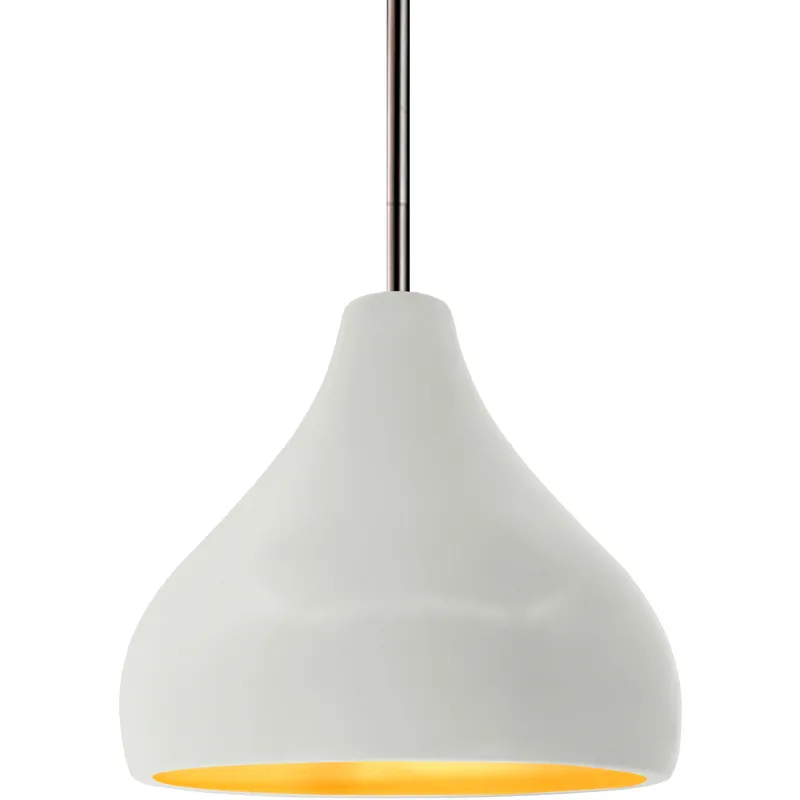 Radiance 1 Light 8 inch Matte White and Champagne Gold and Brushed Nickel Pendant Ceiling Light