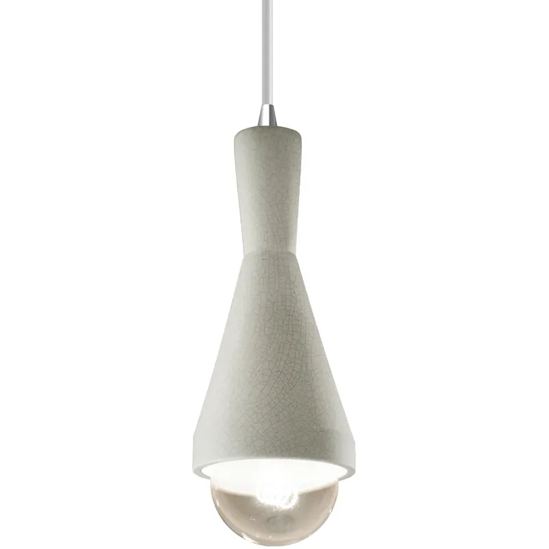 Radiance Collection - Erlen 1 Light 4.75 inch White Crackle and Polished Chrome Pendant Ceiling Light in Replaceable Bulb, Form+Finish+Function