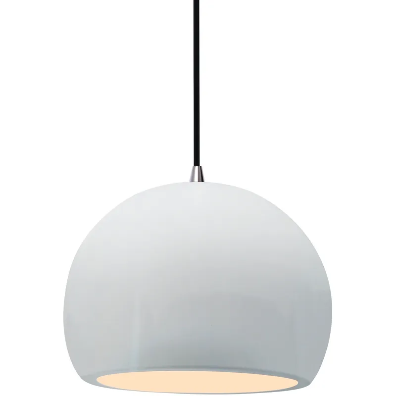 Radiance 1 Light 7 inch Gloss White and Brushed Nickel Pendant Ceiling Light