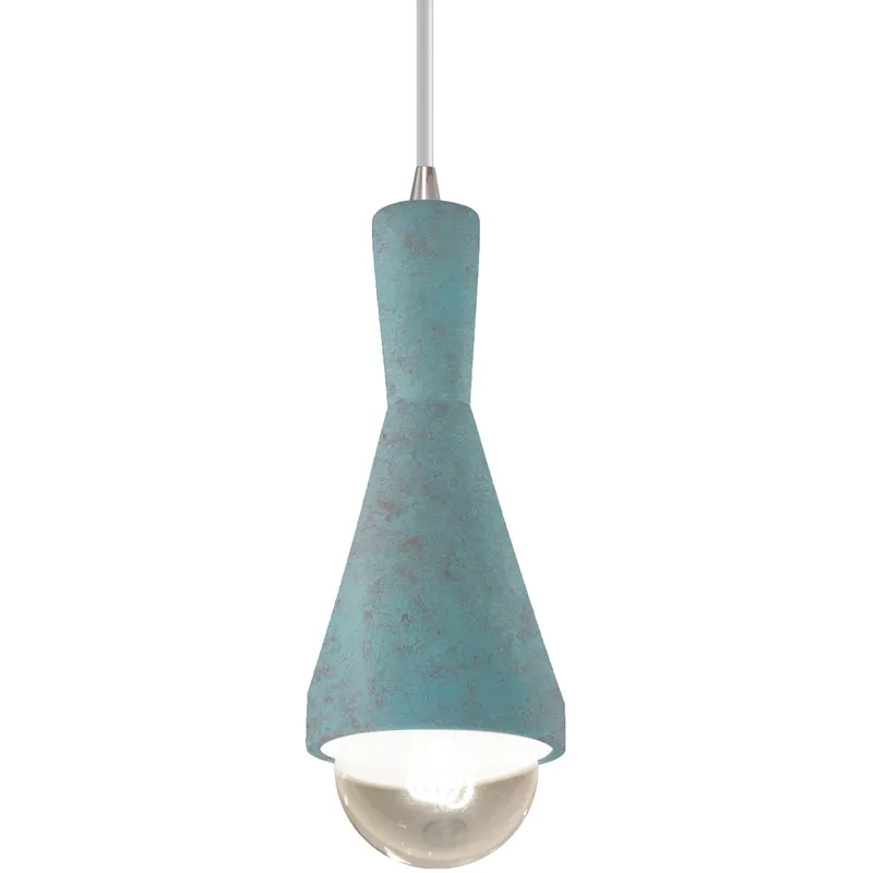 Radiance Collection - Erlen 1 Light 4.75 inch Verde Patina and Brushed Nickel Pendant Ceiling Light in Replaceable Bulb, White, Form+Finish+Function