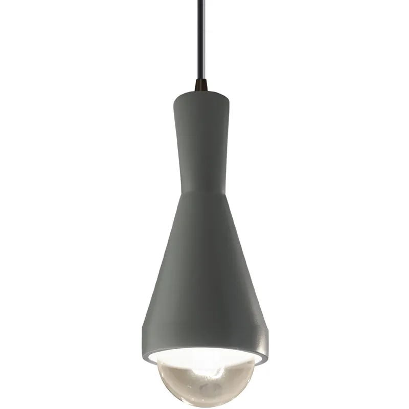 Radiance Collection - Erlen LED 4.75 inch Pewter Green and Dark Bronze Pendant Ceiling Light in Dedicated LED, Black, Form+Finish+Function