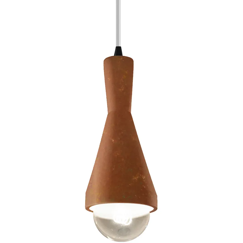 Radiance Collection - Erlen 1 Light 4.75 inch Rust Patina and Matte Black Pendant Ceiling Light in Replaceable Bulb, White, Form+Finish+Function