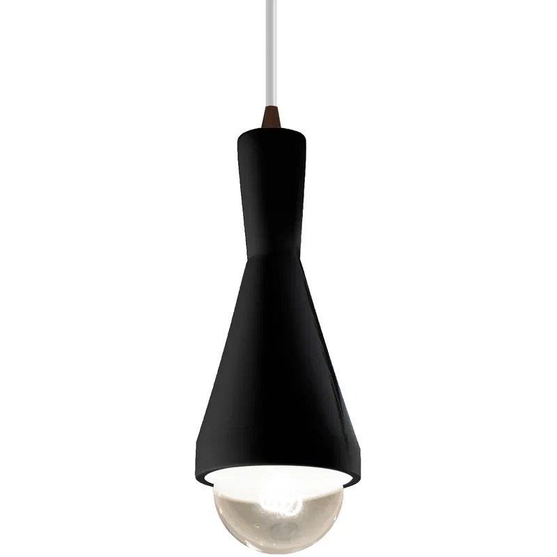 Radiance Collection - Erlen 1 Light 4.75 inch Gloss Black and Dark Bronze Pendant Ceiling Light in Replaceable Bulb, White, Form+Finish+Function
