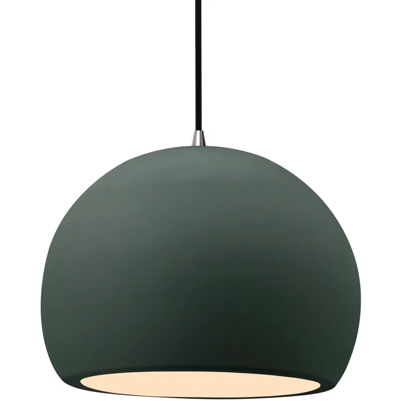 Radiance LED 12.25 inch Pewter Green and Brushed Nickel Pendant Ceiling Light