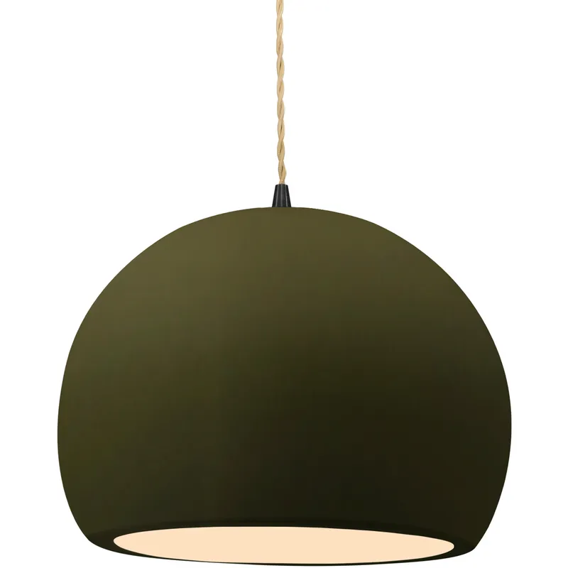 Radiance LED 12.25 inch Matte Green and Matte Black Pendant Ceiling Light