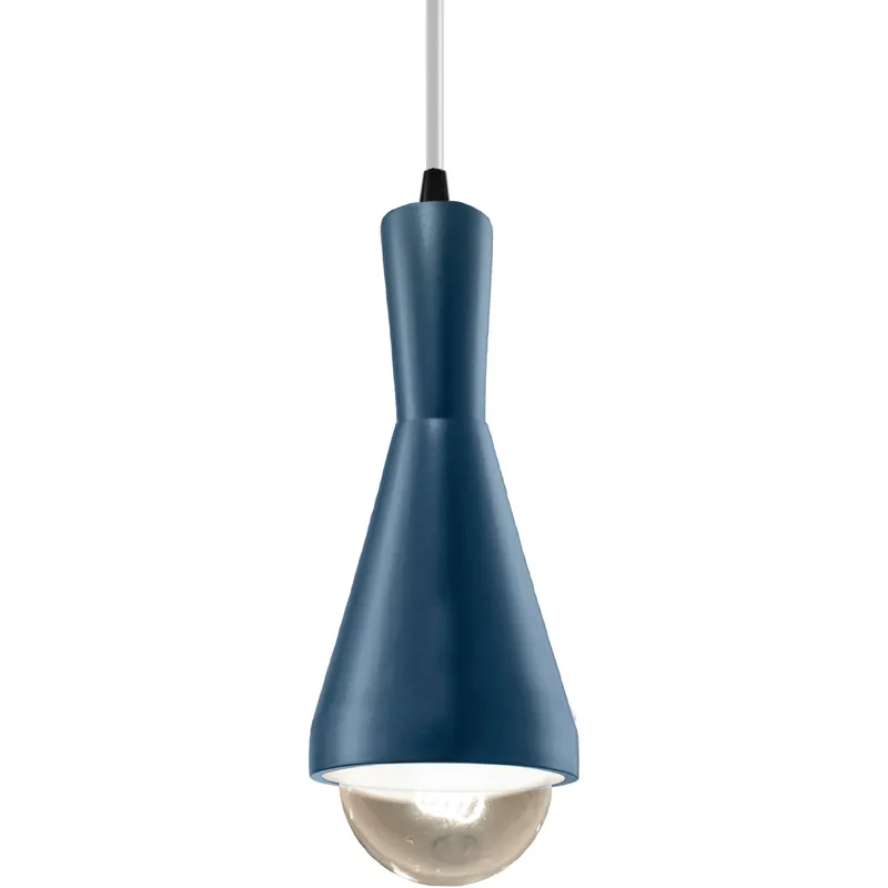 Radiance Collection - Erlen 1 Light 4.75 inch Midnight Sky and Matte Black Pendant Ceiling Light in Replaceable Bulb, White, Form+Finish+Function
