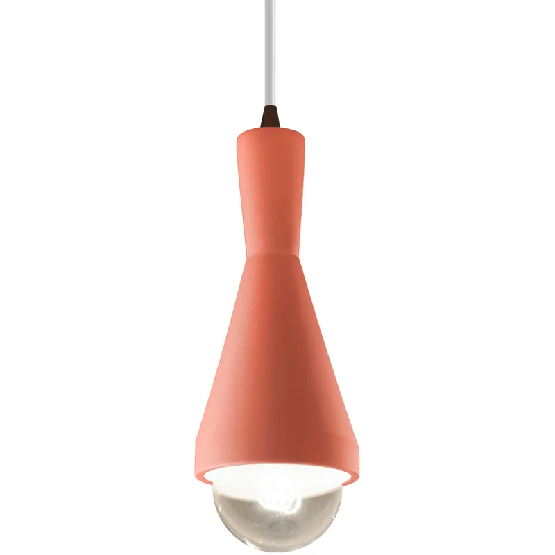 Radiance Collection - Erlen 1 Light 4.75 inch Gloss Blush and Dark Bronze Pendant Ceiling Light in Replaceable Bulb, White, Form+Finish+Function