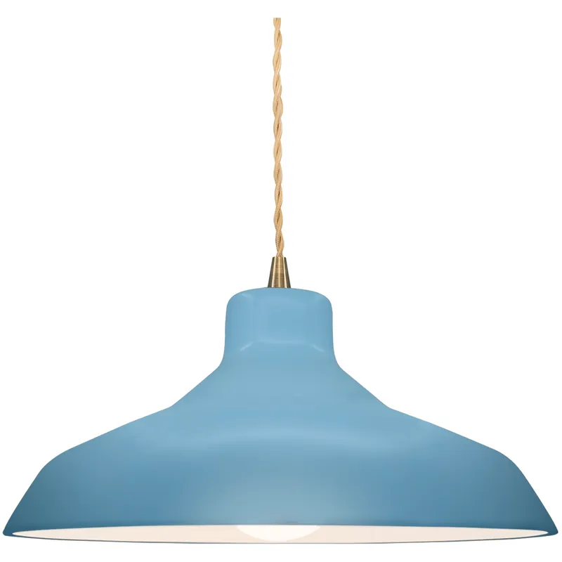Radiance LED 13.5 inch Sky Blue and Antique Brass Pendant Ceiling Light