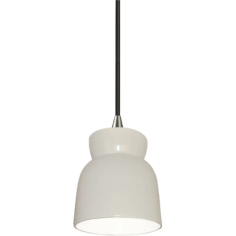 Radiance Collection 1 Light 8 inch Gloss White Pendant Ceiling Light