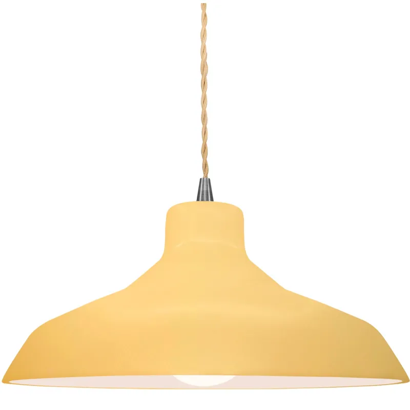 Radiance LED 13.5 inch Muted Yellow and Brushed Nickel Pendant Ceiling Light