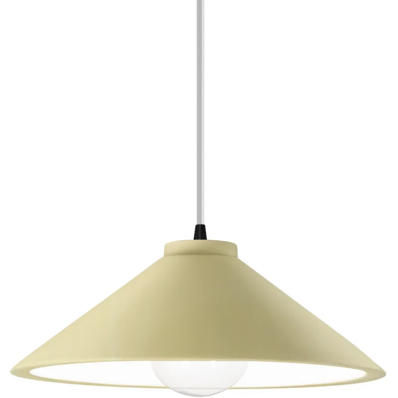 Radiance Collection - Flare 1 Light 11.75 inch Vanilla Gloss and Matte Black Pendant Ceiling Light in Replaceable Bulb, White, Form+Finish+Function