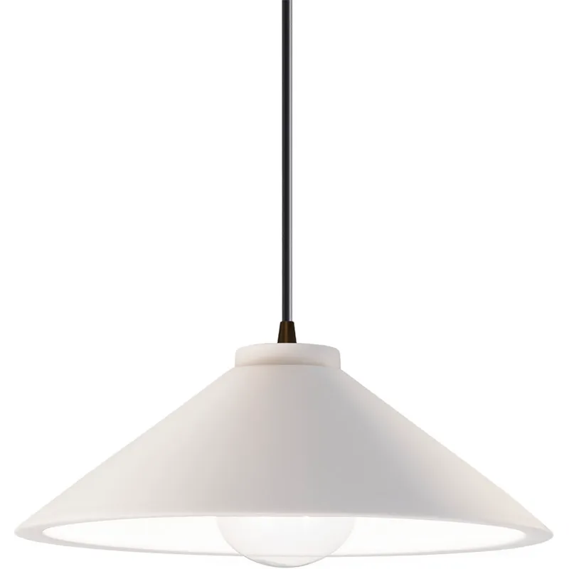 Radiance Collection - Flare 1 Light 11.75 inch Bisque and Dark Bronze Pendant Ceiling Light in Replaceable Bulb, Black, Form+Finish+Function
