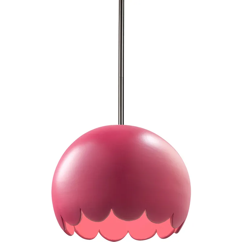 Radiance 1 Light 9 inch Cerise Pendant Ceiling Light in Rigid Stem Kit, Brushed Nickel, Incandescent, Ceriseá
