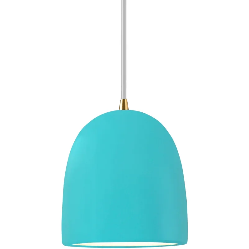 Radiance Collection - Bell Single Drop Pendant in Antique Brass, Dedicated LED, Reflecting Pool, White, Form+Finish+Function