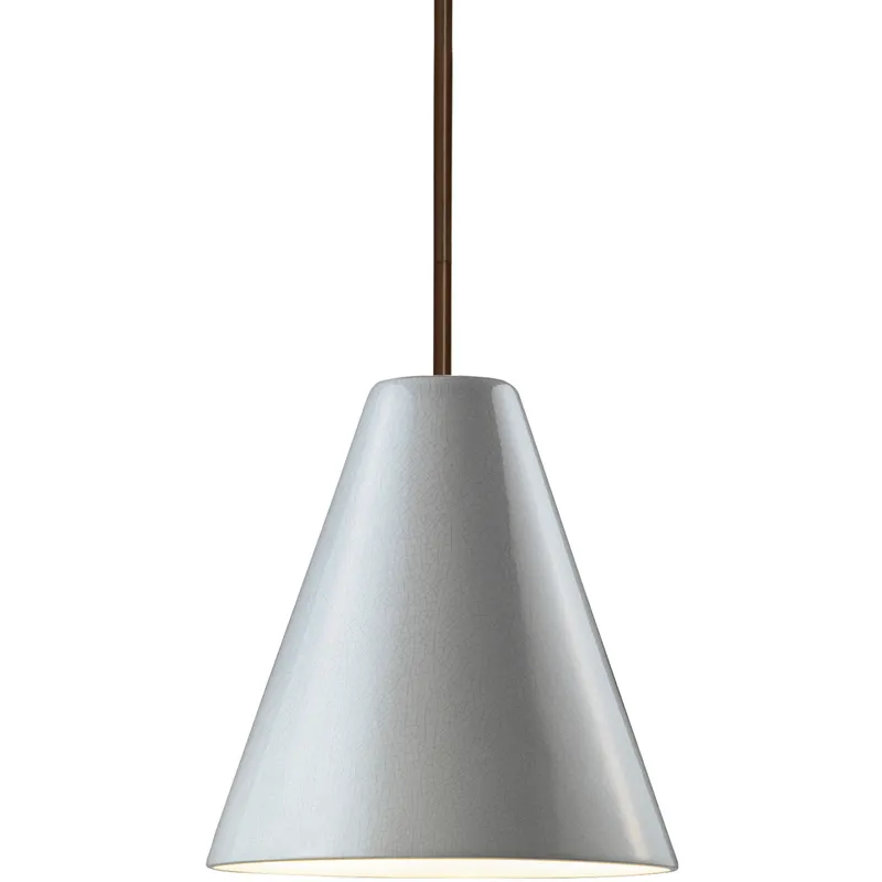 Radiance Collection 1 Light 9.5 inch Dark Bronze and White Crackle and White Pendant Ceiling Light