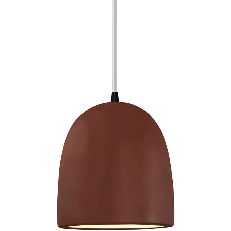 Radiance Collection - Bell Single Drop Pendant in Matte Black, Replaceable Bulb, Real Rust, White, Form+Finish+Function