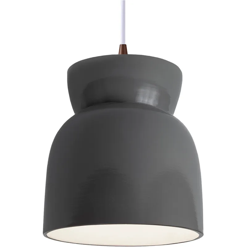 Radiance Collection 1 Light 8 inch Gloss Grey Pendant Ceiling Light