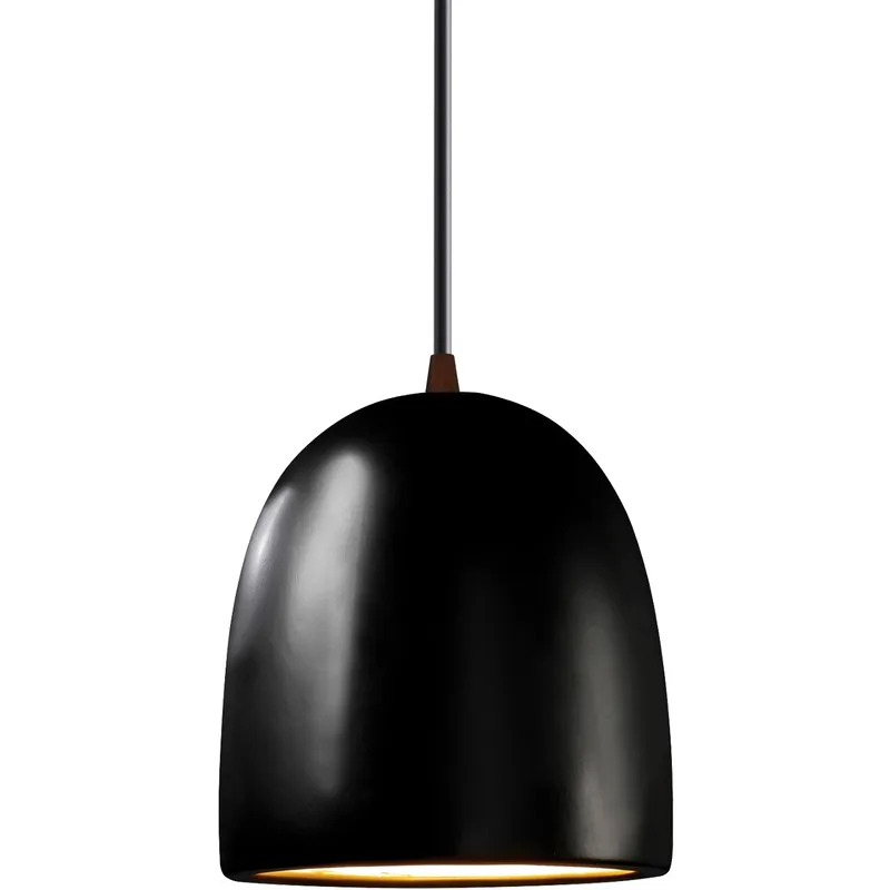 Radiance Collection - Bell Single Drop Pendant in Dark Bronze, Replaceable Bulb, Carbon Matte Black, Black, Form+Finish+Function