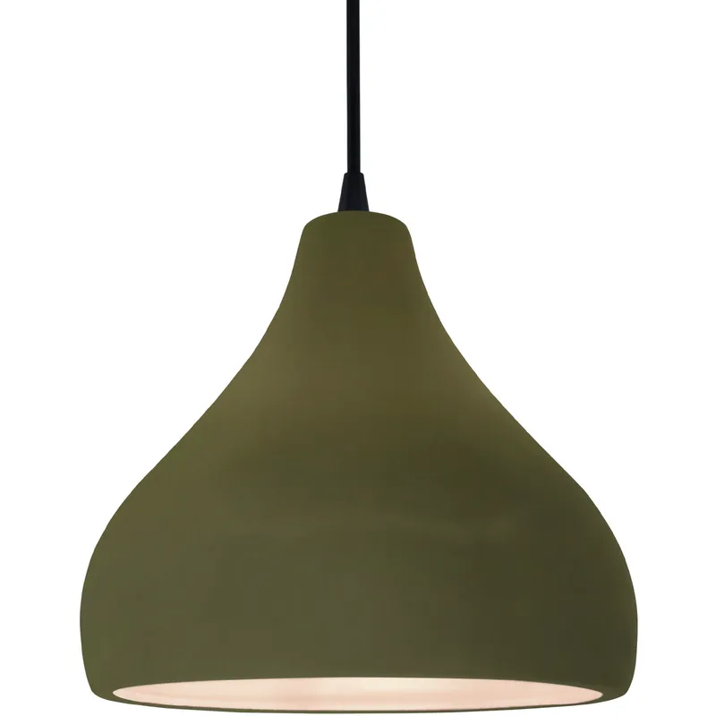 Radiance 1 Light 11.5 inch Matte Green and Matte Black Pendant Ceiling Light